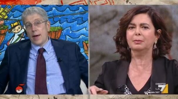 DiMartedì, Laura Boldrini attacca Giordano: "Con lui non voglio parlare"