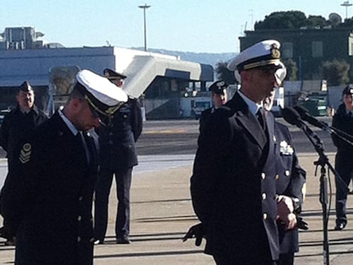I marò atterrano a Fiumicino
