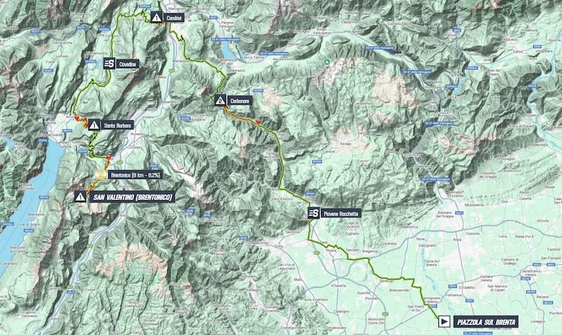 Giro 2025 tappa 16 planimetria
