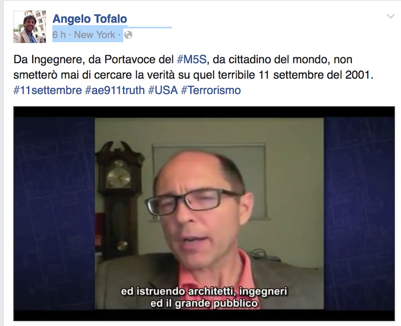 Angelo Tofalo complottismo