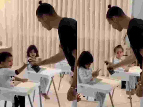 Cristiano Ronaldo versione "casalingo" spiega ai figli come disinfettare le mani