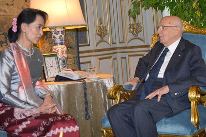 Grande accogliernza per Aung San Suu Kyi 6