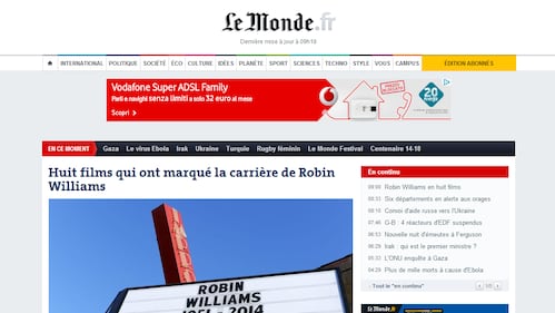 Robin Williams, la notizia sulla stampa estera 5