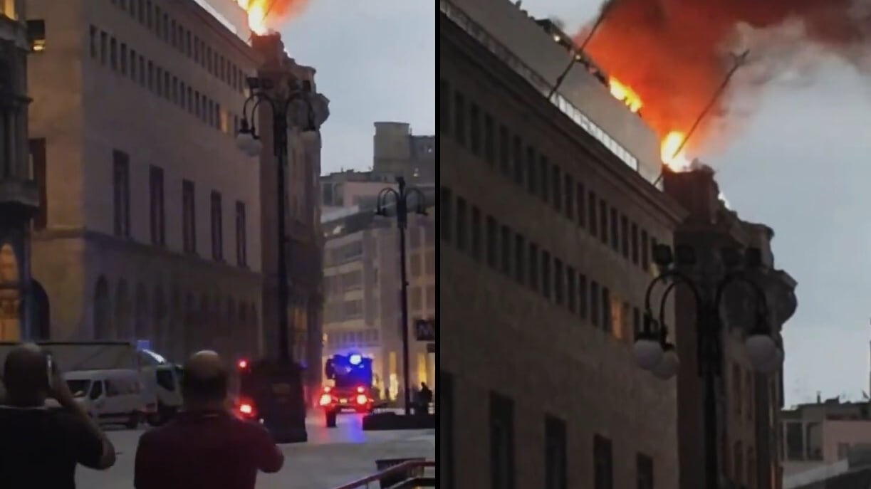 Paura in Piazza Duomo, incendio vicino alla Rinascente: le fiamme e l'alta colonna di fumo
