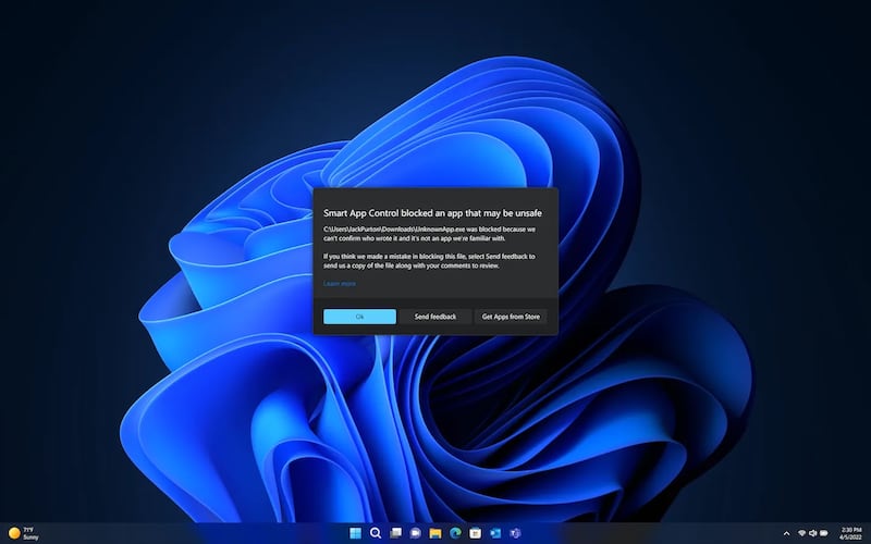 Smart App Control Windows 11 aggiornamento 2022