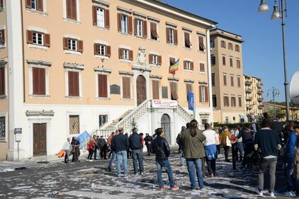 Spazzini in sciopero a Livorno 5