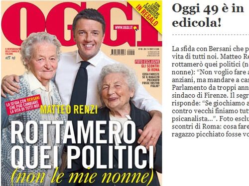 Renzi, dopo il papà ora copertina con le nonne