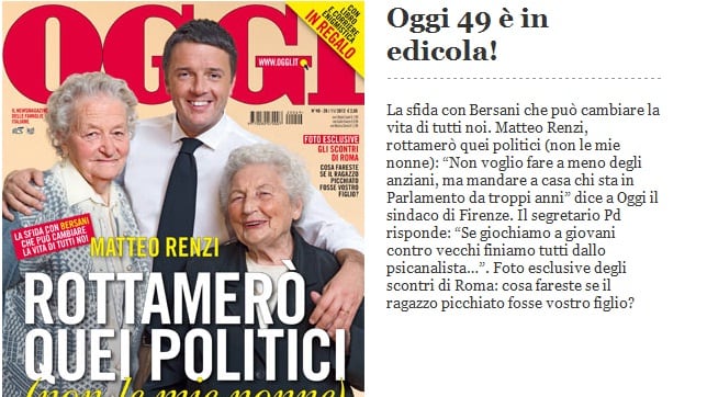 Renzi, dopo il papà ora copertina con le nonne