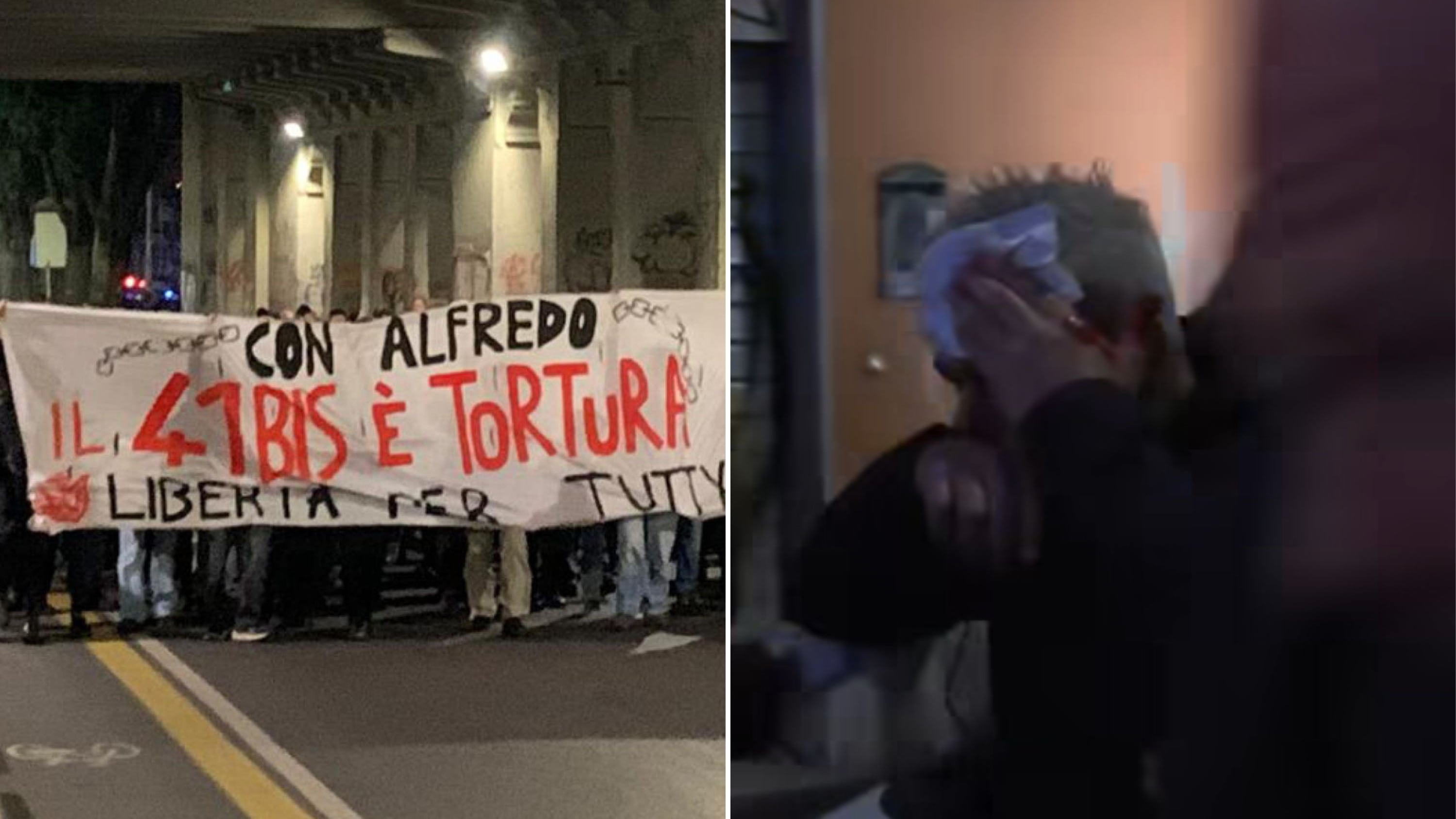 Roma, anarchici in piazza per Alfredo Cospito. Il vice capo della Digos colpito dal lancio di una bottiglia