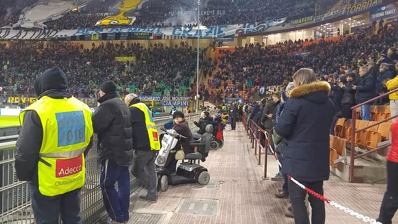 San Siro, ecco la barriera tra i disabili e il campo 1