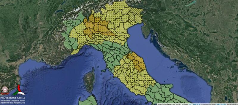 Mappa allerta meteo