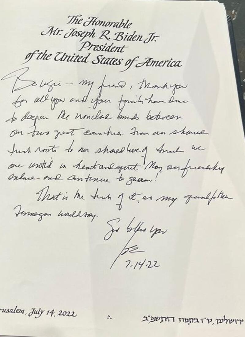 Firma Libro Ospiti Gerusalemme Joe Biden