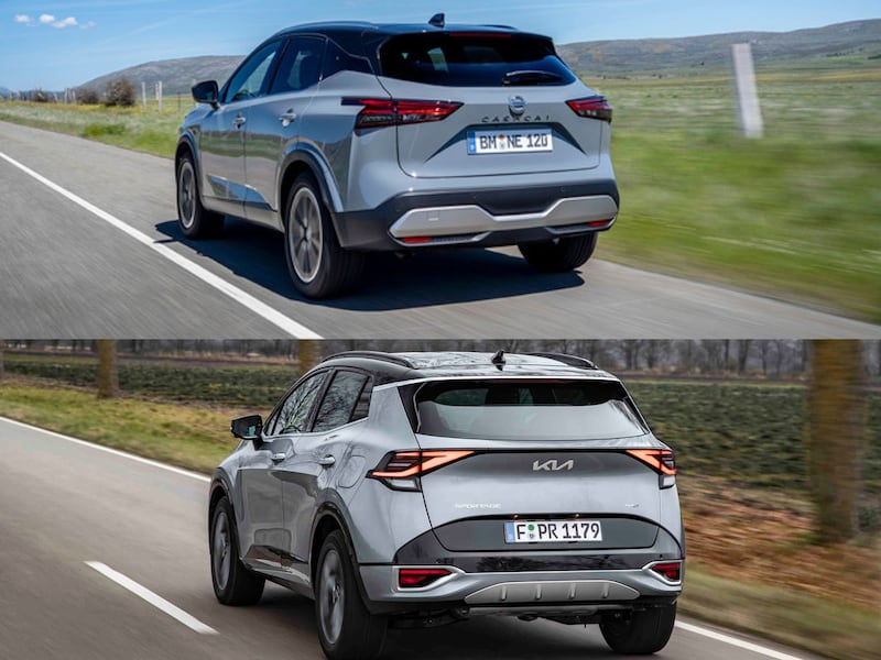 Confronto Qashqai vs Sportage 2023: suv ibridi 1