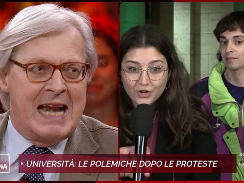 "Stai zitto", "Sono donna". Lite tra Sgarbi e la studentessa della Sapienza