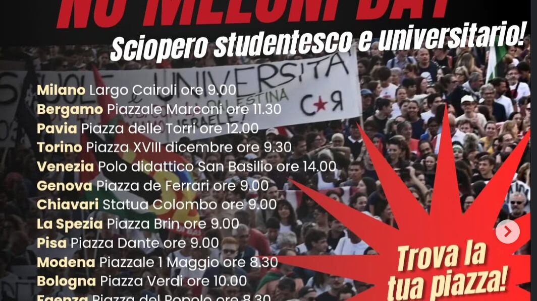 "Blocchiamo tutto". Collettivi rossi pronti a occupare 35 piazze per il "No Meloni Day"