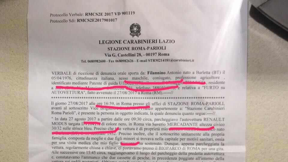L'appello ai ladri: "Ridatemi la cartella medica di mio figlio"