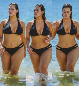 Ashley Graham topless in Messico 7
