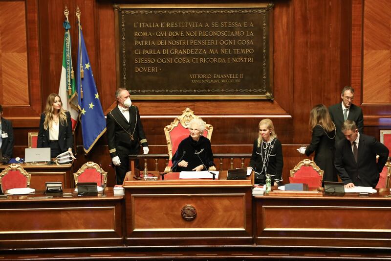 La senatrice a vita Liliana Segre pronuncia il suo discorso al Senato 3