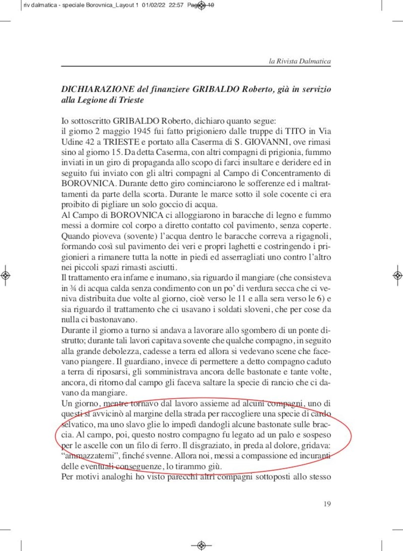 Il rapporto segreto sulle torture titine 3