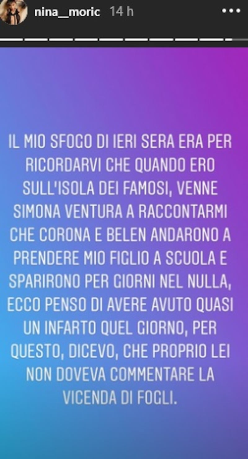 Nina Moric su Instagram
