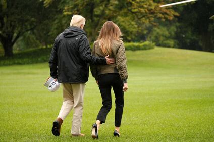 Melania e Donald Trump verso Houston 4