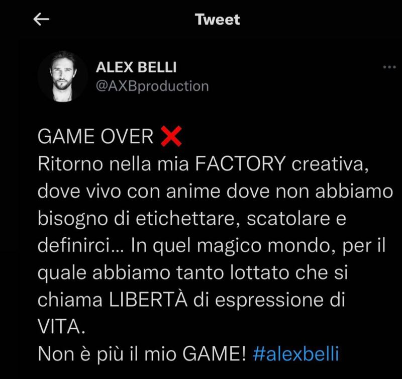 Alex Belli Twitter