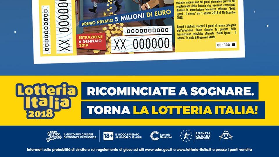 Lotteria Italia 2018, i biglietti vincenti del 6 gennaio 2019