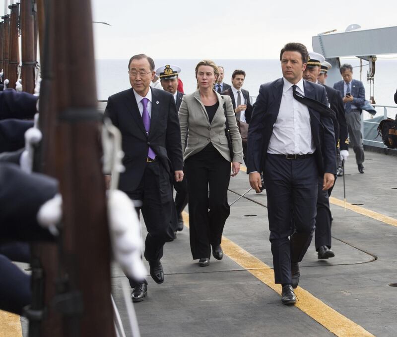 Ban Ki-moon in Sicilia con Renzi e Mogherini 7