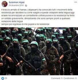 Screenshot sul profilo Facebook di Hijazi 4