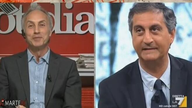 Scintille in tv tra Marco Travaglio e Mario Lavia