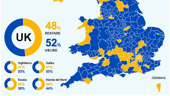 Brexit, la mappa del voto: Scozia, Nord Irlanda e Londra pro-Remain