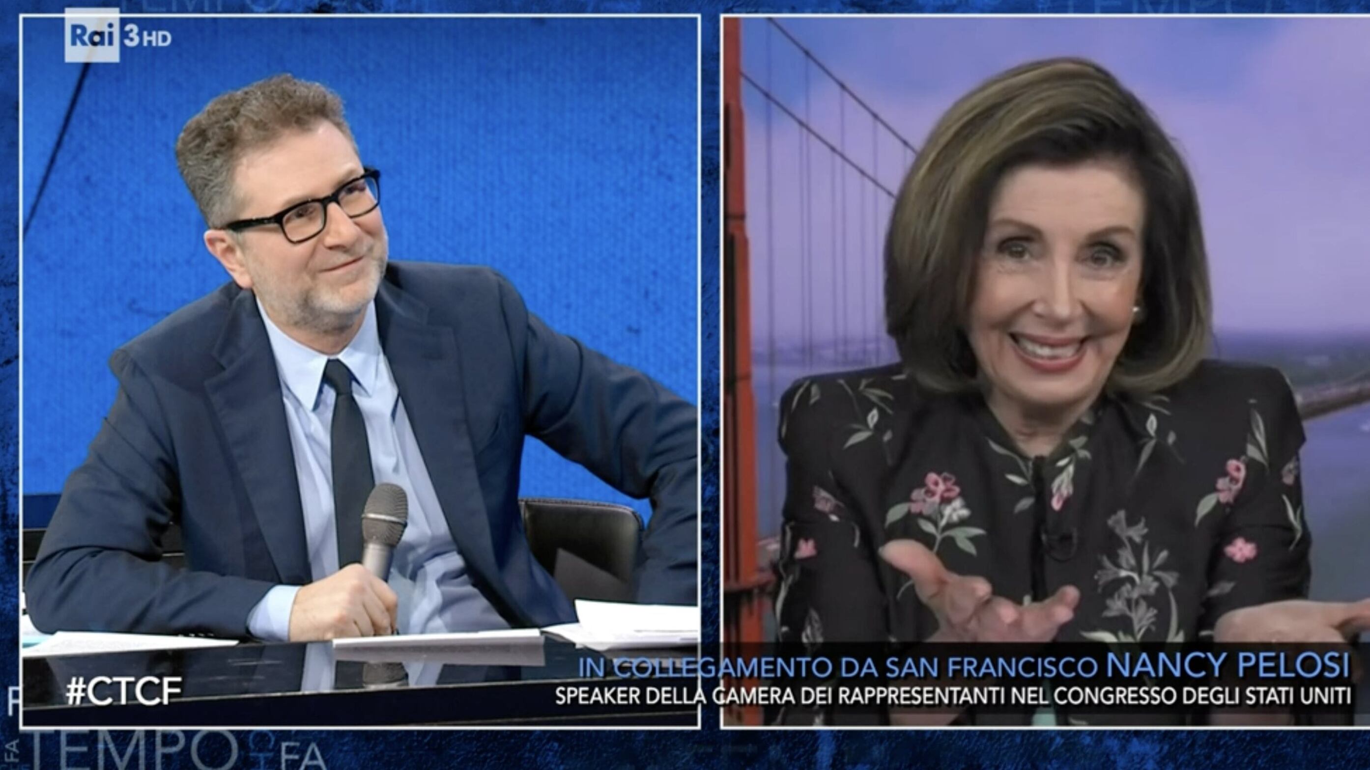 Nancy Pelosi da Fazio: "Sì, Putin è un killer"