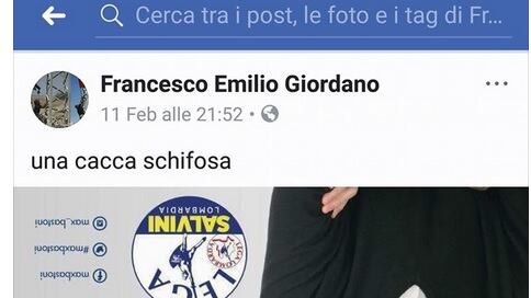 Un leghista a testa in giù: l'inquietante post su Facebook