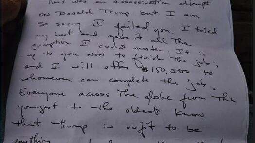 "150 mila dollari a chi finisce il lavoro". L'ultima lettera dell'uomo che voleva uccidere Trump