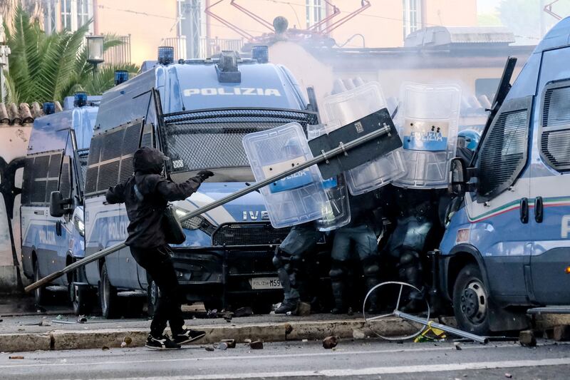 Scontri a Roma alla manifestazione pro Palestina 8