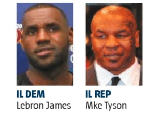 La stella Lebron supporta Clinton. Mike vota Trump
