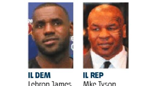 La stella Lebron supporta Clinton. Mike vota Trump