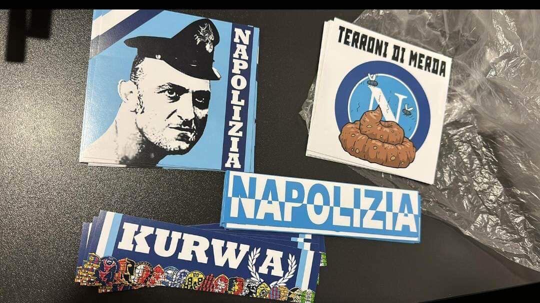 Eintracht-Napoli, sale la tensione: adesivi choc contro i partenopei