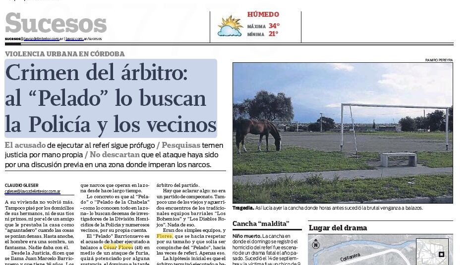 In Argentina un calciatore uccide l'arbitro per un cartellino rosso