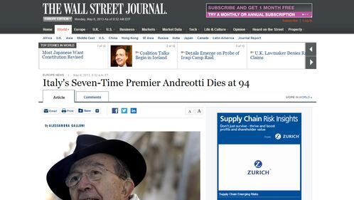 Morte di Andreotti: la stampa estera 2