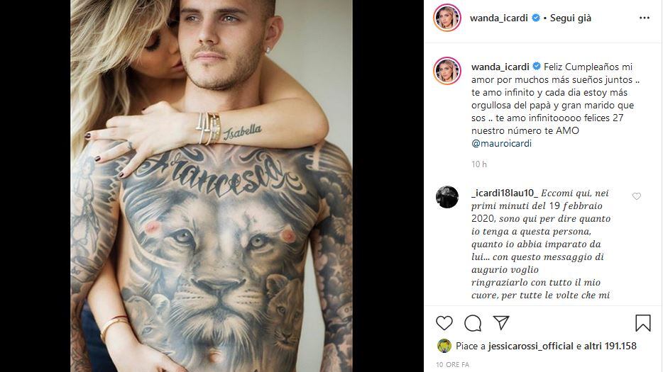 Wanda Nara, auguri hot per i 27 anni di Icardi: "Spero di vivere altri sogni insieme"