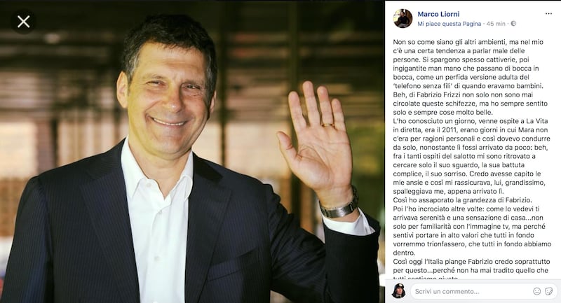 Fabrizio Frizzi, il cordoglio social dei vip 10