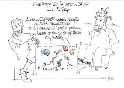 La vignetta del giorno: Che tempo che fa apre a Salvini e al polpo 1
