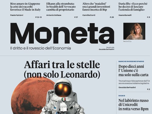 Moneta, Italia in orbita oltre Leonardo
