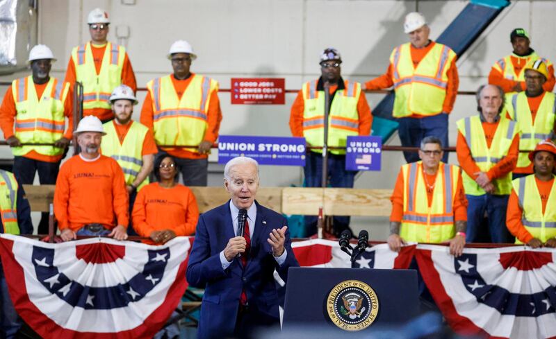 Intervento di Biden in una fabbrica del Maryland