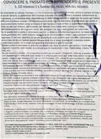 L'oltraggio alla memoria delle Foibe 2