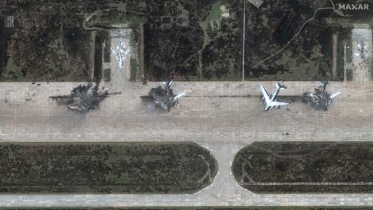 Operazione Ragnatela, le immagini satellitari dei bombardieri russi distrutti