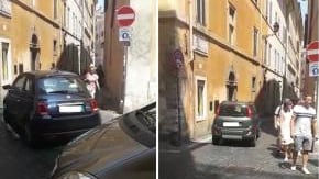 Roma, auto e moto sfrecciano nell'area pedonale