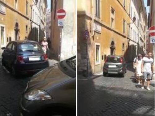 Roma, auto e moto sfrecciano nell'area pedonale