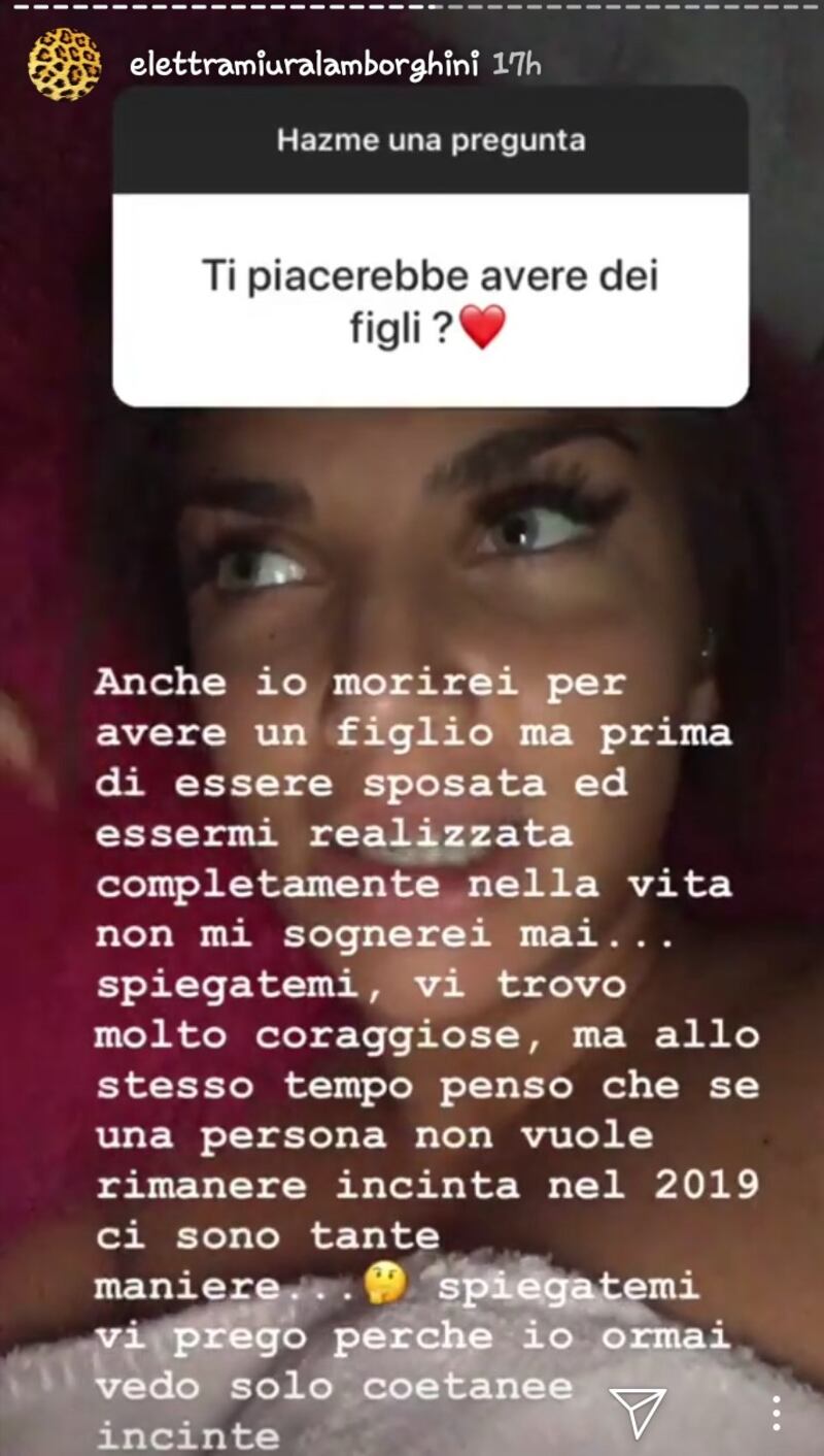 Elettra Lamborghini sulla maternità